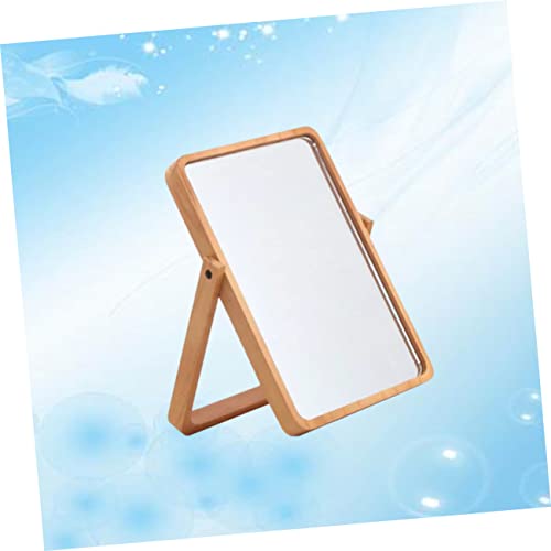 Espejo de maquillaje de madera PartyKindom con luz miniatura 5