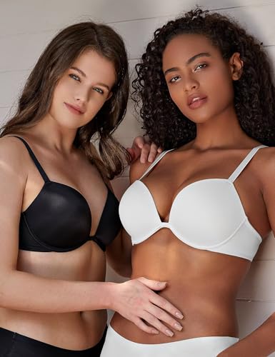 Image of Deyllo Women's Push Up Underwire Bra Super Padded T-Shirt Bra Add Two Cups