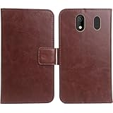 Anybird Braun Premium PU Leder Tasche Schutz Hülle Handy Hülle Wallet Cover Etui Ledertasche Für Beafon Model C80 LTE 4G 1.77