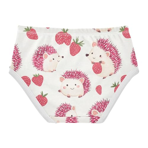 Wusikd Hedgehogs Girls' Underwear Cotton Strawberry Girls Briefs Soft Toddler Underwear 2T2