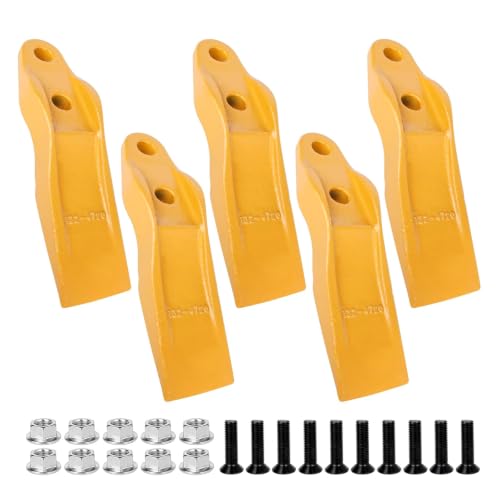 132-4720 Skid Steer Bucket Teeth, Compatible with C AT Loader, Excavator, Skidsteer, Heavy Duty Backhoe Bolt on Tooth with Bolts and Nuts, Replace PS2393B