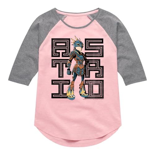 How to Train Your Dragon - Astrid Stacked - Toddler and Youth Girls Raglan Graphic T-Shirt