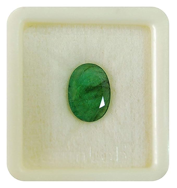 Pietra preziosa sciolta INDIA MADE 9,25 Ratti 100% smeraldo brasiliano Panna gemma originale 100% originale certificata gemma naturale Aa++ Quality-B0DFQF6NY5