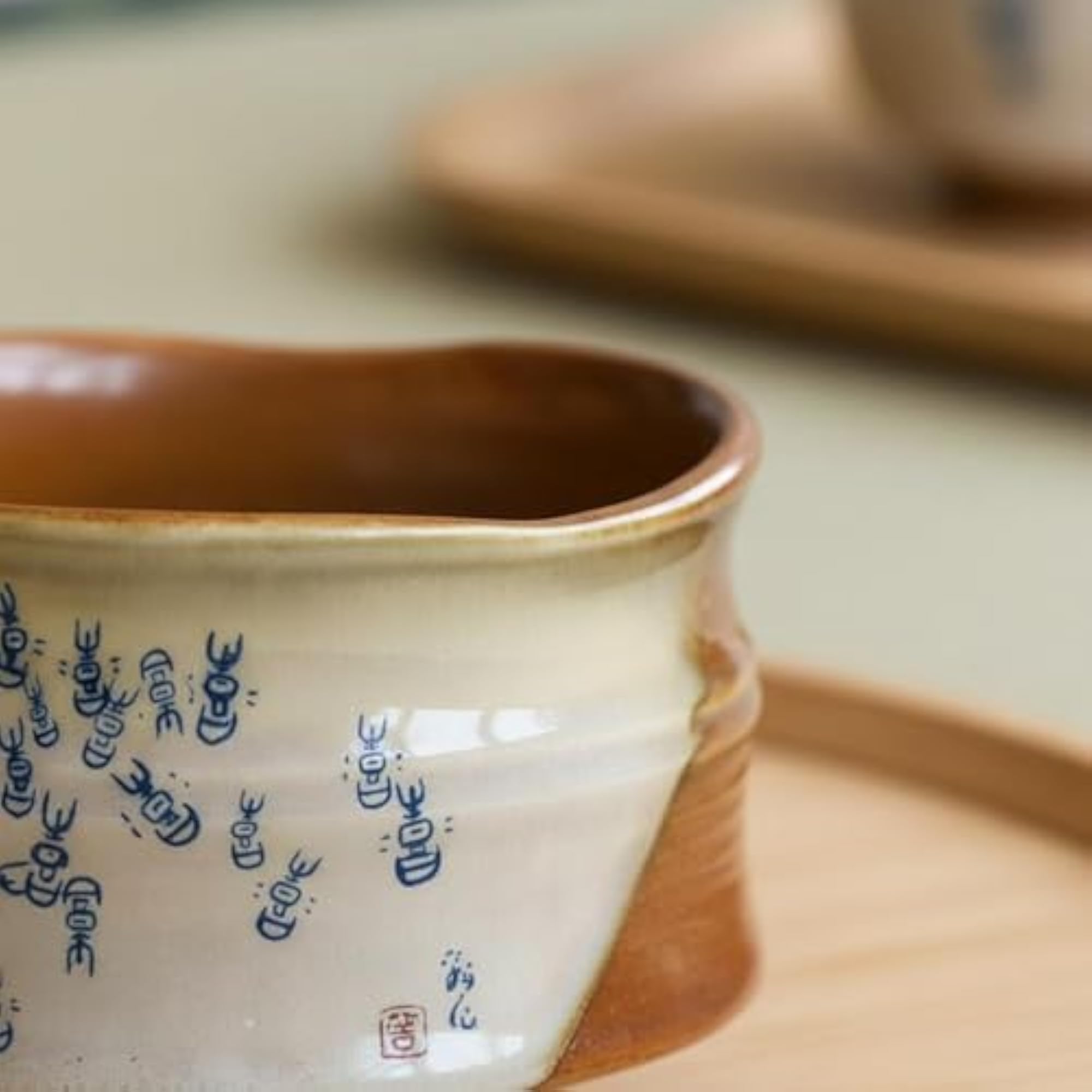 Bamboo Design Coarse Pottery Bowl
