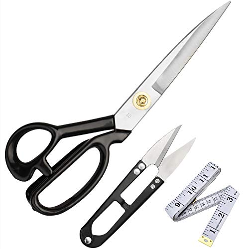 Nähschere 25,4 cm - Schneiderschere aus robustem Karbonstahl, scharfe Klingen für Stoff, Leder, Stoff, Papier, Nähen, Schneiderei, Alterung, Rechtshänder Cover