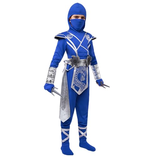 Spooktacular Creations Halloween Ninja Costume Kids, Ninja Dragon Jumpsuit Set, Boys Halloween Costume for DressUp Party