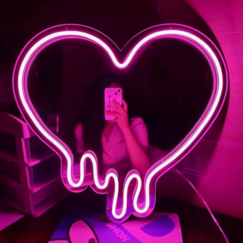 Ulalaza LED Neon Sign Night Light for Wall Party Décor Bedroom Room Bar Wedding Home Birthday Art Decoration Christmas with USB Chain Light modulator 5v 16.5''*9.1''