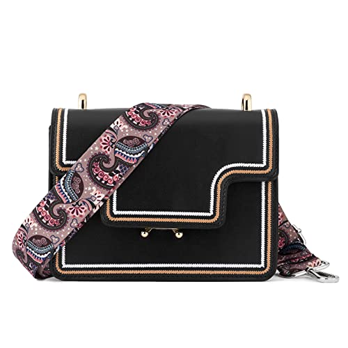 Image of Silvery Buckles Wide Shoulder Strap Adjustable Replacement Belt Crossbody Canvas Bag Handbag