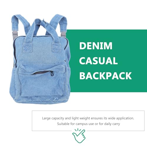 Mochila escolar de mezclilla para niñas: bolso grande de mezclilla azul para colegio 7