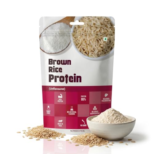 Image of by Saipro Brown Rice Protein,200 gm Unflavoured,80% Protein, Plant Based Vegan Supplement, No Added Sugar, Diabetic Friendly