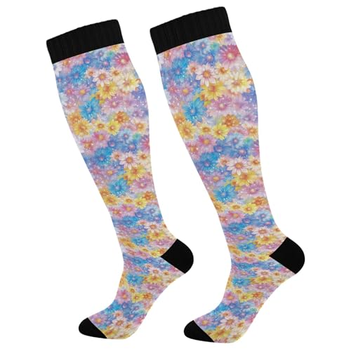 Caihoyu Compression Socks Men Graduated Support For Nurses, Athletic, Travel & Flight Socks Parents' Day Beautiful Flowers