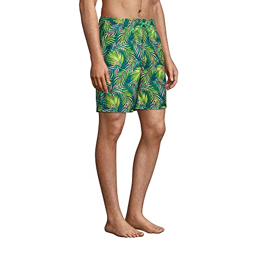 Lands' End Mens 8 Inch Volley Swim Trunk Baltic Teal Multi Palm Regular Small3