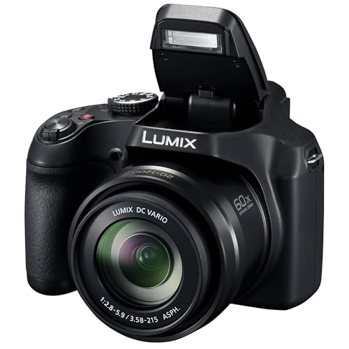 Panasonic LUMIX FZ80D Point and Shoot Digital Camera 4K Photo/Video Recording with Power Optical Image Stabilizer, Vlogging Camera with 60X Optical Zoom & 20-1200mm Wide-Angle Lens - DC-FZ80D