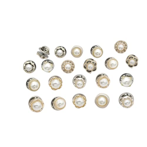 Women Shirt Brooch Buttons Cover up Button Pearl Safety Brooch Pins Button for Clothing Dress Supplies Clothing Bags Accessories Supplies DIY Crafts (20Pcs)