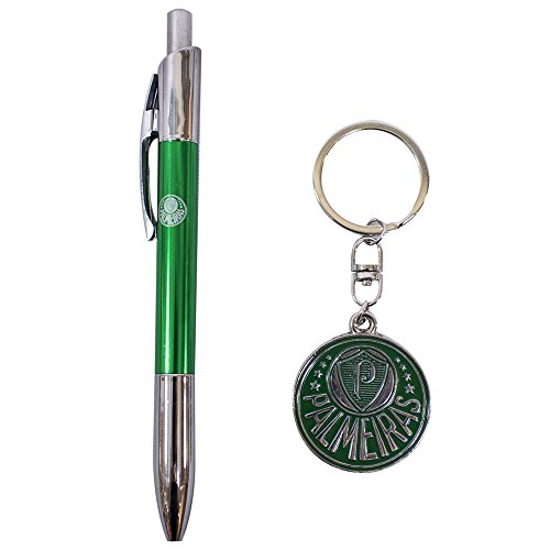 Jogo Caneta Roller Ball De Metal Com Chaveiro Palmeiras