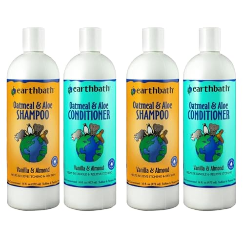 earthbath Oatmeal & Aloe Dog Shampoo and Conditioner Set - Oatmeal Shampoo & Conditioner for Dogs