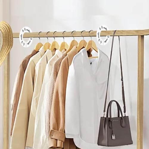 12 Stück Weiß Größentrenner Baby, AMONENZ Aufhänger Trennwand, Garderobe Tasche Teiler, mit Markierungsstift, für Kleidergrößentrennung in Bekleidungsgeschäften, Kleiderschränken, Wäscheständern