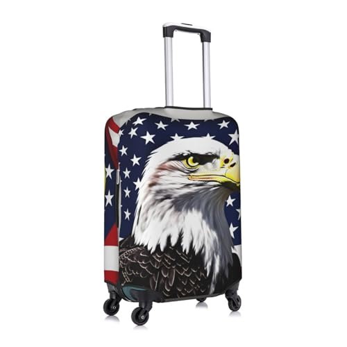 Bald Eagle Flag Print Personalized Travel Luggage Cover With Zipper, Elastic Luggage Cover,For Daily Use3