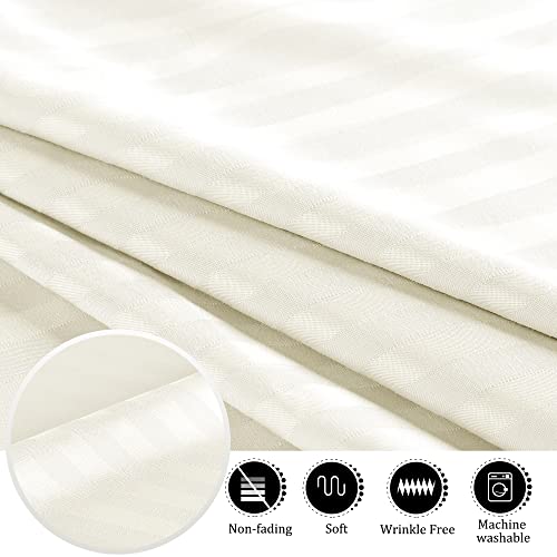 PiccoCasa Pillowcases 2 Pack Striped Soft & Breathable Microfiber Pillowcase Khaki with Envelope Closure 50 x 75cm Pillow Covers for Home and Hotel - Image 2