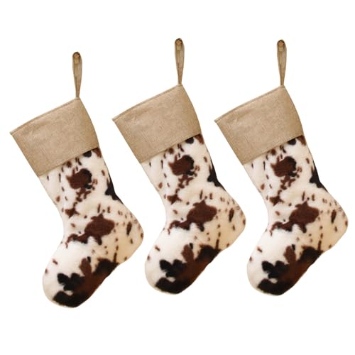 Generic Cozy Modern Farm House Cow Print Christmas/Holiday Stockings - Set of 3