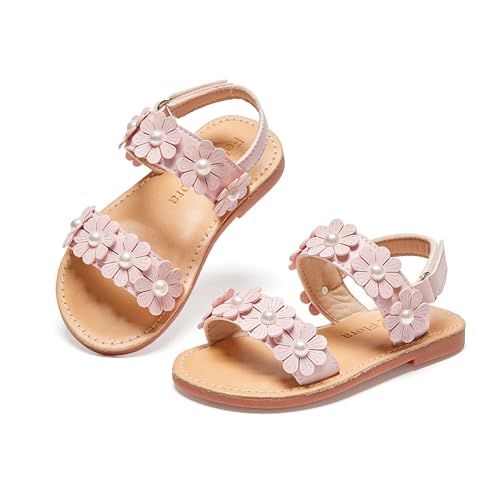 Image of Felix & Flora Toddler Girl Sandals - Flower Girl Dress Shoes Open Toe Little Kid Flats