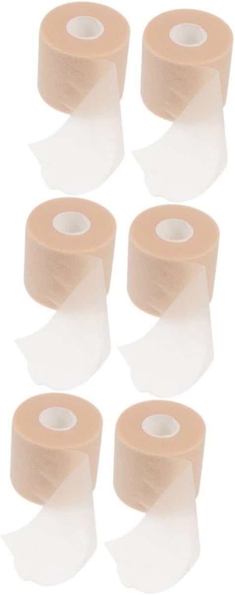 6rolls Sponge Sports Tape Athletic Tapes for Shock Support for Ankle Knee Hand Football Basketball Yoga Running Breathable Sweat-Resistant