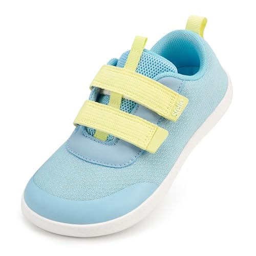 Stelle Toddler Wide Toe Box Barefoot Shoes Kids Sneakers for Boys Girls Zero Drop Minimalist Breathable Lightweight Non Slip Walking Running Shoes(Seafoam Pop 9MT)