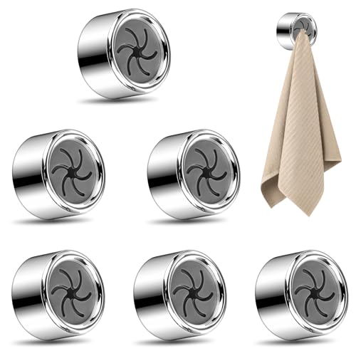 Lnjya Geschirrtuchhalter - Handtuchhaken Selbstklebend, ABS Handtuchhaken Runden Handtuchklemme, Runden Geschirrtuchklemme Ohne Bohren, Geschirrhandtuchhalter für Bad, Küche und Haushalt