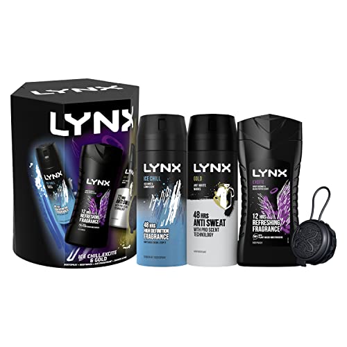 LYNX All Stars Trio & Body Scrub bodywash, body spray & anti-perspirant, 3 piece Gift Set perfect for his daily routine