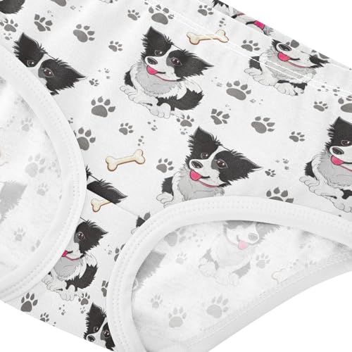 Joisal Designer Toddlers Underwear Floral 2t Cotton Cute Panties Girl Black White Dogs Poses Paw Briefs Kids Undies4