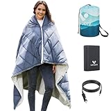 Heated Blanket Battery Operated,12V Heated Shawl Throw Blanket,Cordless heating pad with 15000 battery,Wearable Heated Blanket,Sherpa Lining,3 Heating Set for Car,Camping,Backpacking,Hiking,Travel