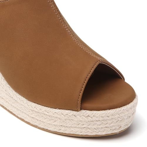 Image of Tilocow Espadrilles Wedges for Women Open Toe Ankle Strap Platform Dressy Casual Sandals Travel Slides