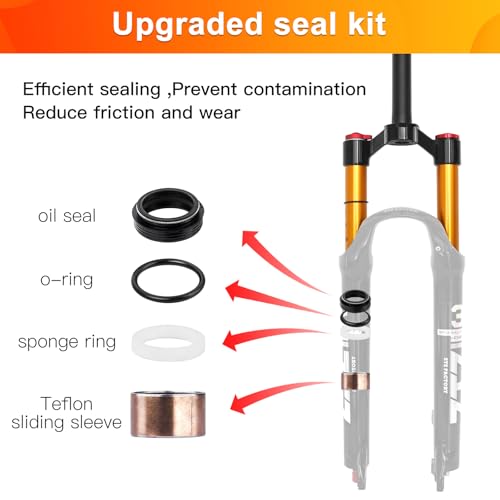ZTZ MTB Magnesium-Legierung Luftfedergabel, Mountainbike Frontgabel, 25 cm Einbauhöhe (Manual Locking, 29)