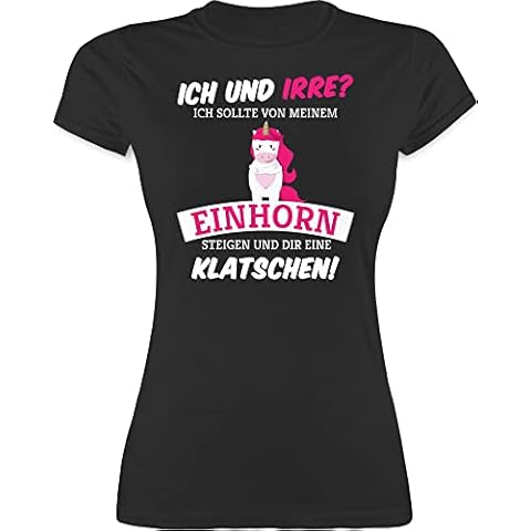 Shirt Damen - Einhorn Geschenk Unicorn - Ich und irre Einhorn - XXL - Schwarz - einhörner Tshirt Unicorns t-Shirt Einhorn, t s, L191 Cover