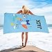 Peronalize Name Blue Cartoon Lacoster Beach Towels Personalized Cute Beach Towels, Custom Name Unicorn Print Pool Towels, Various Sizes Beach Towel, Highly Absorbent Super Soft Microfiber Towels