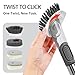 Soap Dispensing Scrub Brush - 4-in-1 Kitchen Cleaning Brush with Built-in Tank, Scraper Heads for Stubborn Grime on Pots Pans, Stand/Hang Storage-Grey