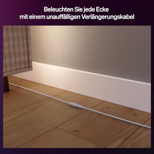 Hue Flux 2-Meter-LED-Streifen-Verlängerung, lebendige Farben und Atmosphäre, flexible Innenbeleuchtung, Chromasync™-Farbmischung, zuschneidbar, verlängerbar, wiederverwendbar, App- und Sprachsteuerung