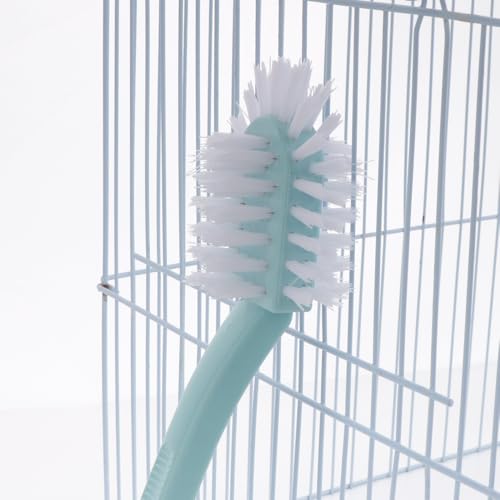 Image of DQITJ 3 Pack Bird Cage Brush Cleaner 360 Degree Brush Long Handle Tool for Bird Parrot Cages Bird Perches Bird Nests