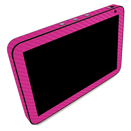 Image of MightySkins Carbon Fiber Skin Compatible with Amazon Echo Show 8 (Gen 2) - Solid Hot Pink | Protective, Durable Textured Carbon Fiber Finish | Easy to Apply | Made in The USA