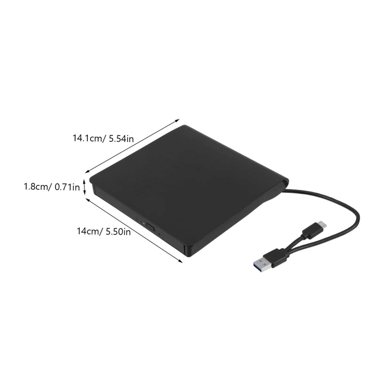 Hemobllo Masterizzatore CD Dvd Esterno Portatile per Laptop e Computer Nero | USB Type-c, Lettura Dischi Multidevice, Struttura in Plastica e Metallo