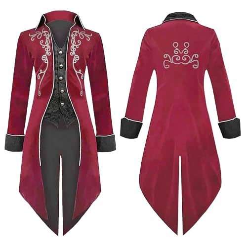 Veste médiévale steampunk homme à queue-de-morue, finitions Renaissance - 2