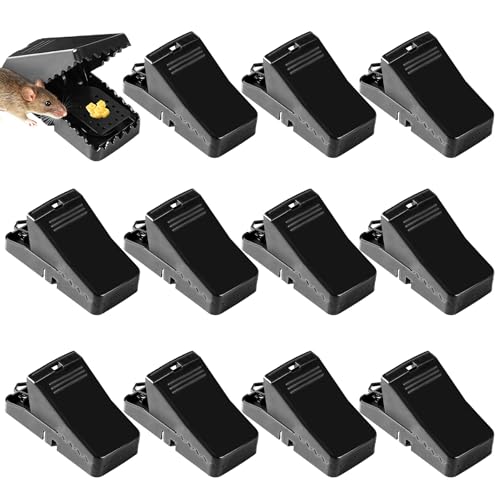 Sonfedo 12 Piezas Trampas para Ratones, Trampa Profesional, Segura y Tramps Ratón Clip Reutilizable, Estructura de Bucles Altamente Sensible, Ratón Trampa para Casa y Fuera