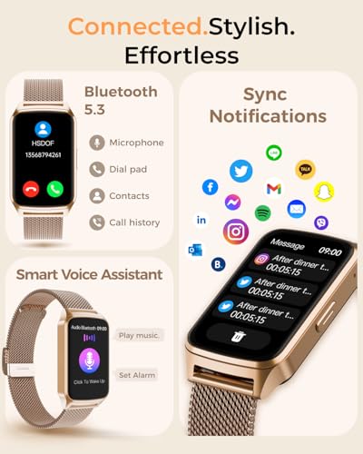 Fitness Tracker Watch for Men Women, Activity Tracker for iPhone and Android with Step Counter, Calorie, Sleep Monitor, 110+ Sports Modes, IP68 Waterproof Smartwatch (Minimalist, Gold, 1.57) - Image 5