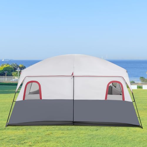 Carpa Familiar Grande para 6 Personas 210D Oxford con 2 Puertas y 6 Ventanas miniatura 4