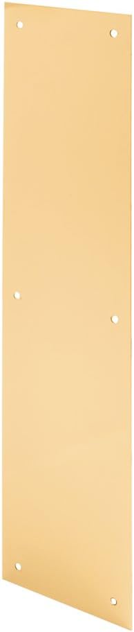 Prime-Line J 4580 Door Push Plate, 4 In. X 16 In., Polished Brass (Single Pack)