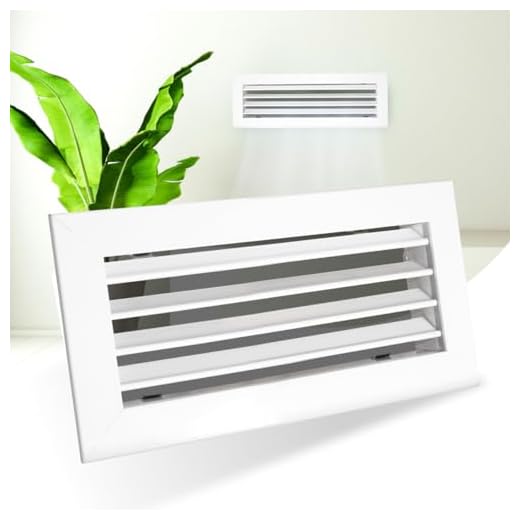 Ralertreik Rejilla Impulsión Blanca Lamas Horizontales Móviles para Aire Acondicionado Salida de Aire Orientable (300x100 mm)