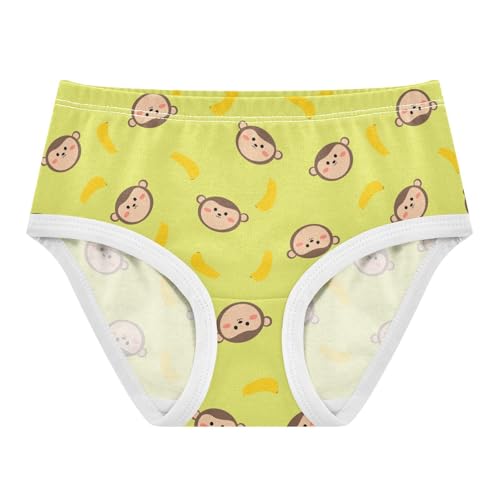Little Girl Underwear Toddler Panties Kids Undies Monkey Banana Soft Cotton Briefs 2T-8Y