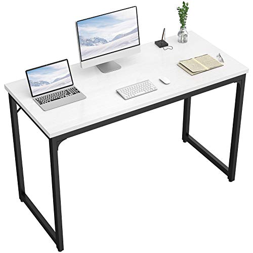 Foxemart Computer Desk 47 Inch Modern Sturdy Office Desk 47" PC Laptop Notebook Study Writing Table for Home Workstations, White