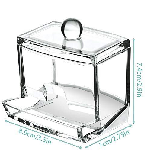 Cotton Pad Holder Cotton Bud Storage Acrylic Container Crystal Cosmetic Storage Box Plastic Makeup Case for Bathroom