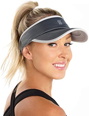 SAAKA Super Absorbent Visor for Women. Premium Packaging. Running, Tennis, Golf & All Sports. Lightweight & Adjustable. Graphite